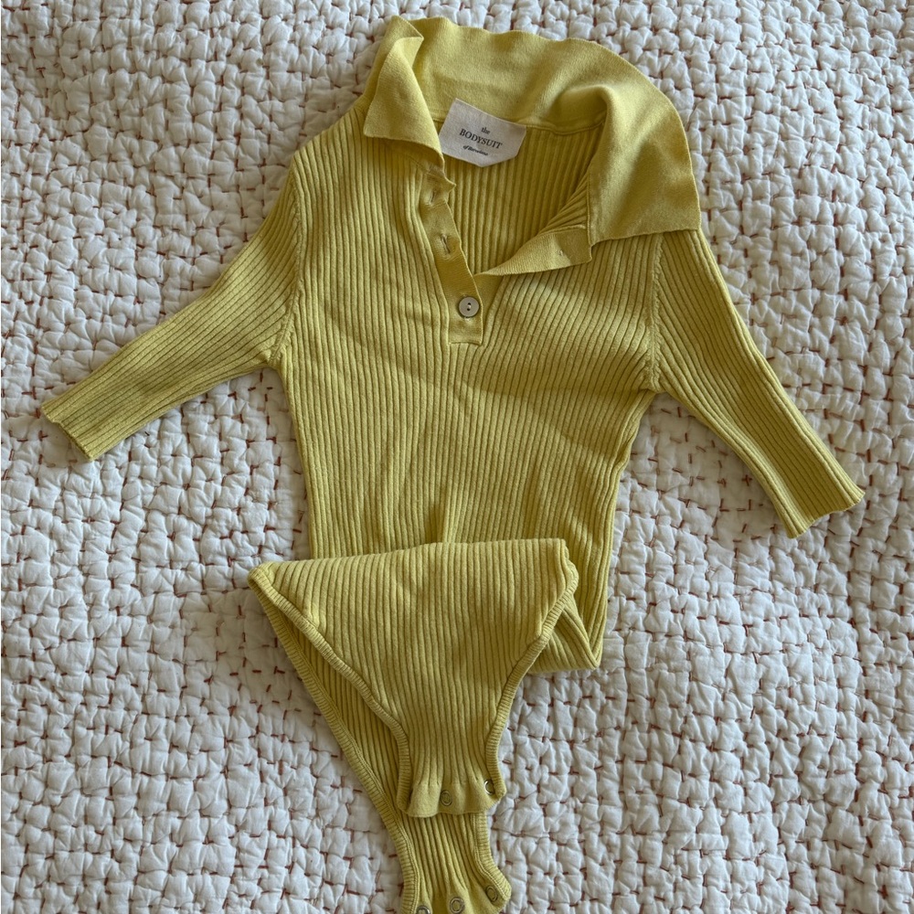 Yellow Ribbed Bodysuit - Picture 3 of 6